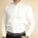 White Cotton Fine Lines Detail
