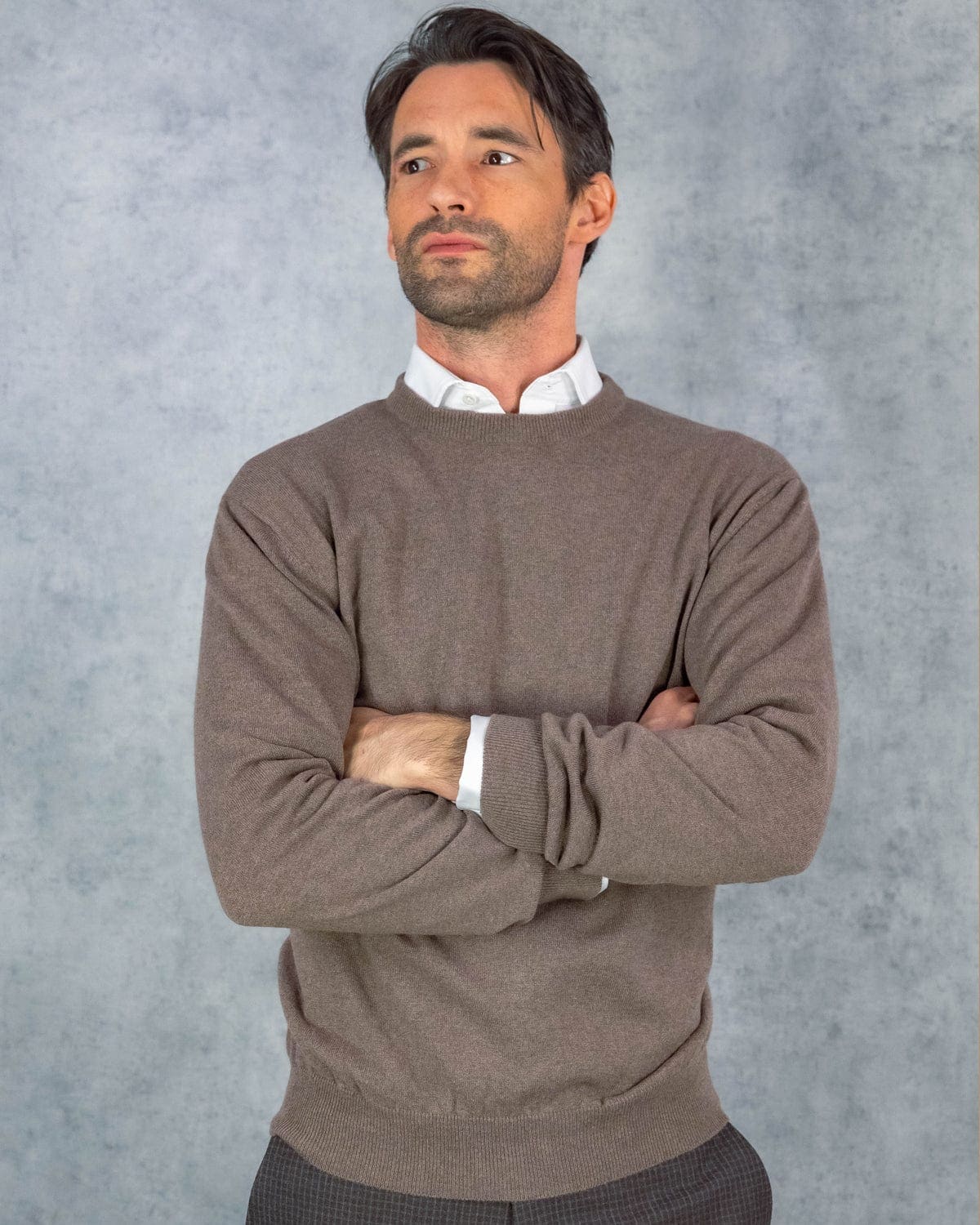 Wildebeest Brown Crew Neck 100% Cashmere Sweater