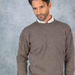 Wildebeest Brown Crew Neck 100% Cashmere Sweater
