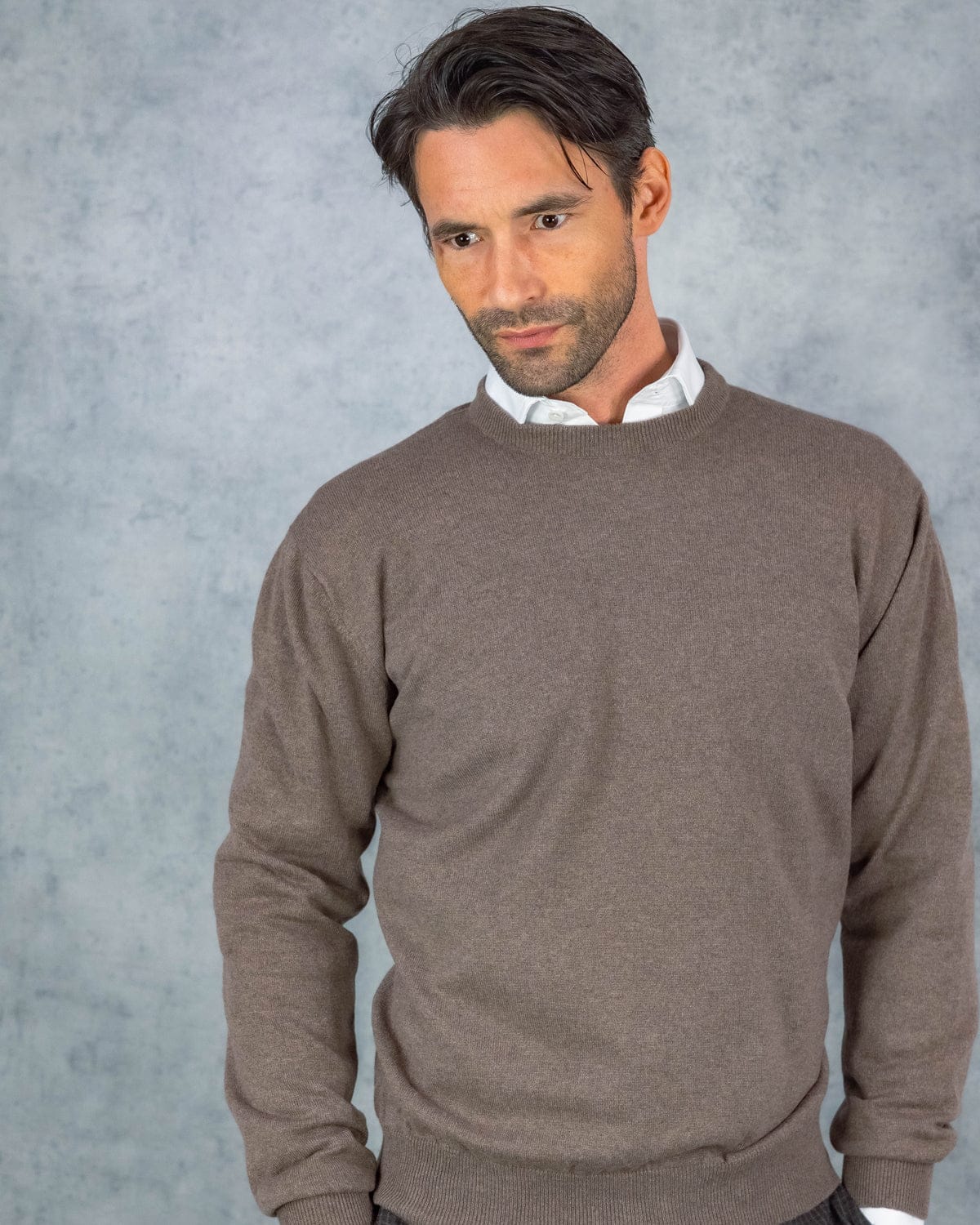 Wildebeest Brown Crew Neck 100% Cashmere Sweater