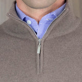 Wildebeest Brown Zip Neck 100% Cashmere Sweater