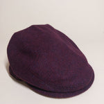 Wine Damson Twill 100% Wool Made In England Flat Cap