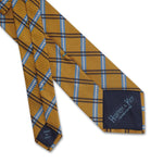 Yellow Large Overchecked Woven Silk Tie