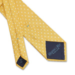 Yellow Printed Silk Tie with White Medium Spots